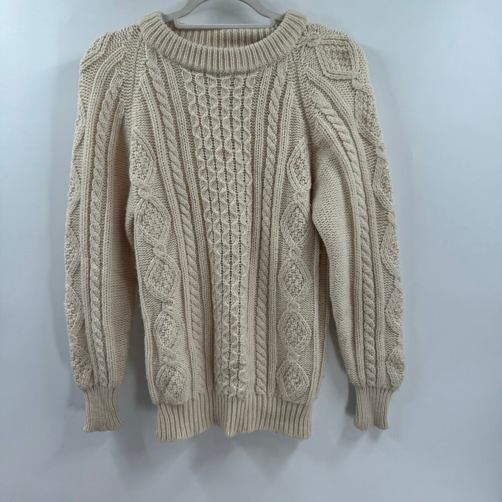 Vintage Apres Sport white cable knit sweater